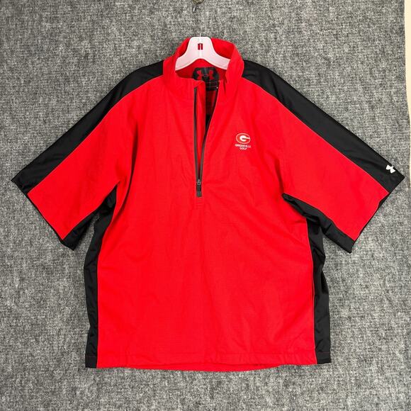 Under Armour Windbreaker Mens Large Red Performance Golf Pullover Greenville SC - Picture 1 of 8
